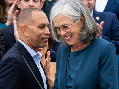 Representative Hakeem Jeffries, a Democrat from New York, left, and Representative Katheri