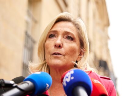 President Of Rassemblement National Parliamentary Group Marine Le Pen Arrives To Speaks To