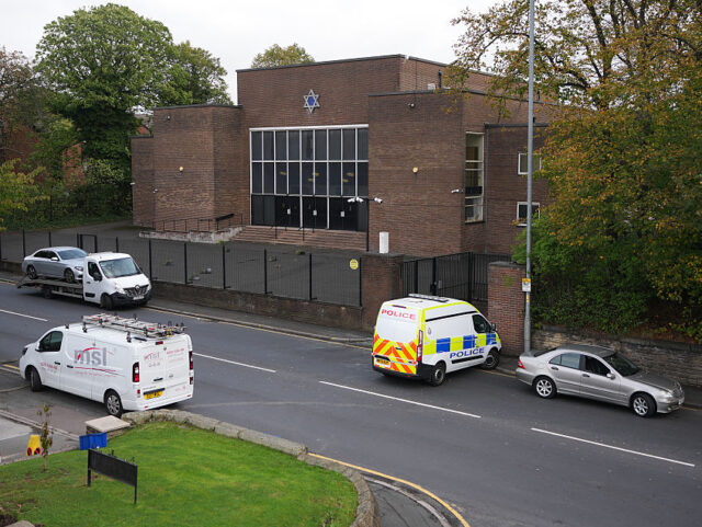Aftermath Of Manchester Synagogue Attack MANCHESTER, ENGLAND - OCTOBER 05: A general view of the Heaton Park Hebrew Congregation Sy