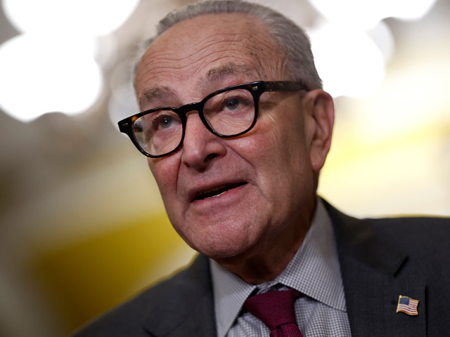 GettyImages-2239816694 WASHINGTON, DC - OCTOBER 07: U.S. Senate Minority Leader Charles Schumer (D-NY) speaks fol