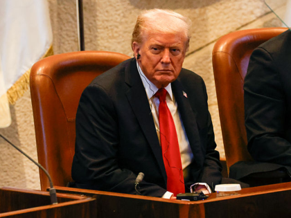 JERUSALEM - OCTOBER 13: U.S. President Donald Trump (L) seen next to Israeli Knesset speak