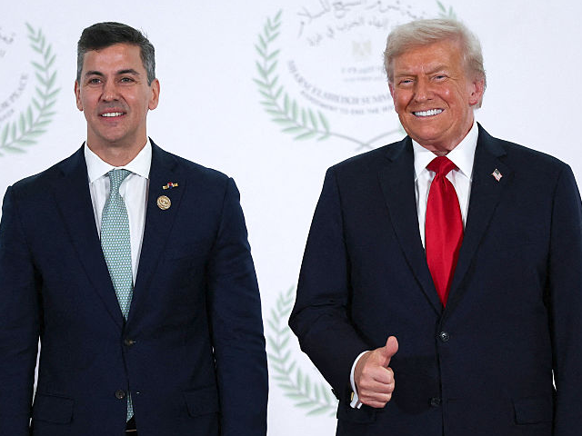 SHARM EL-SHEIKH, EGYPT - OCTOBER 13: U.S. President Donald Trump and Paraguay's President