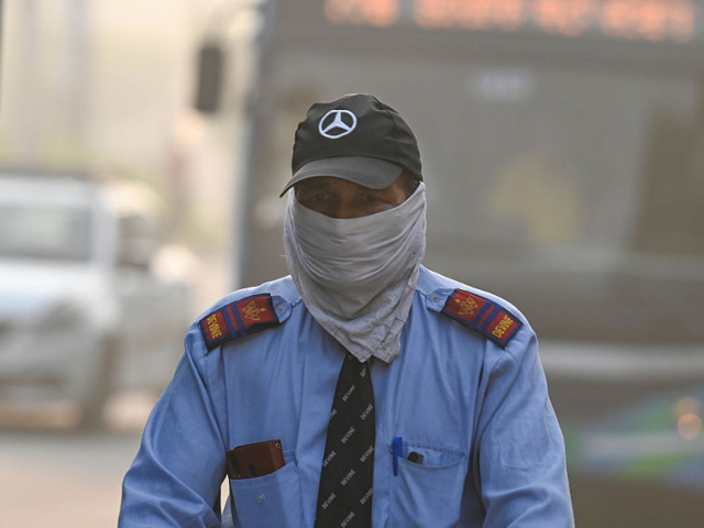 NEW DELHI, INDIA - OCTOBER 18: A layer of smog seen engulfed deteriorating the air quality