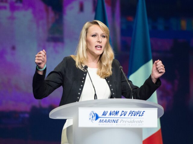 MARSEILLE, FRANCE - APRIL 19: French Deputy Marion Marechal Le Pen delivers a speech durin