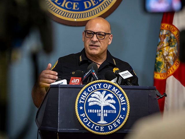 GettyImages2181420195 City of Miami Police Chief Manuel Morales speaks to reporters during a Media Briefing in t