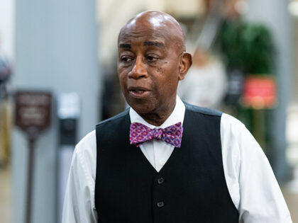 Chaplain of the United States Senate Barry Black walks to the Senate subway in the Capitol