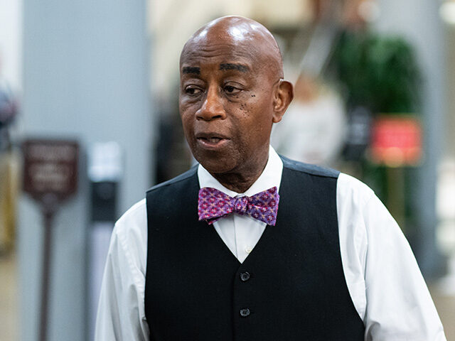 Chaplain of the United States Senate Barry Black walks to the Senate subway in the Capitol