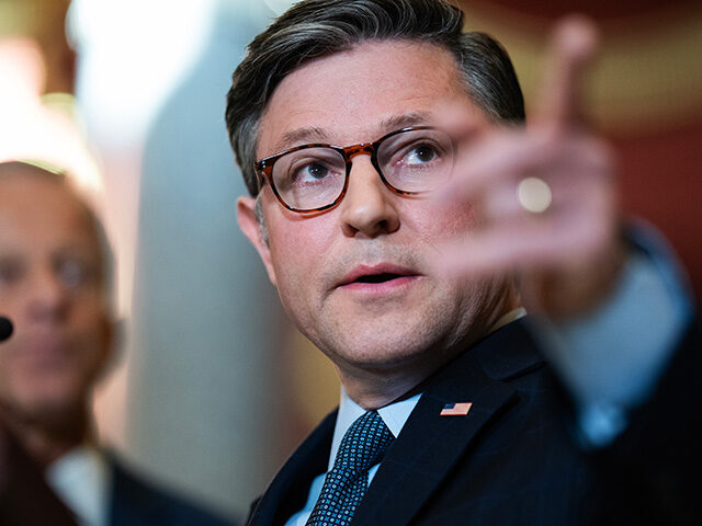 GettyImages2238611001 Speaker of the House Mike Johnson, R-La., right, and Senate Majority Leader John Thune, R-