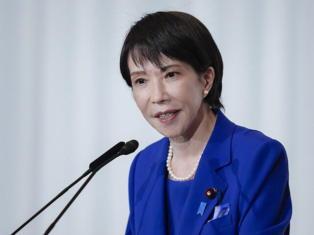 Sanae Takaichi, newly-elected leader of the Liberal Democratic Party (LDP), speaks during