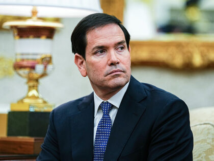 Marco Rubio, US secretary of state, during a meeting with US President Donald Trump and Ma