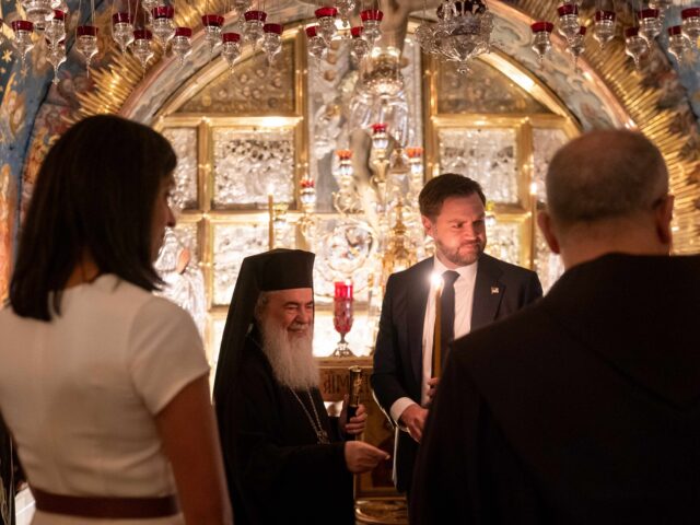 JD Vance Sepulchre (Nathan Howard / Pool via Associated Press) U.S. Vice President JD Vance, second right, and Second Lady Usha Vance, left, tour The Chu