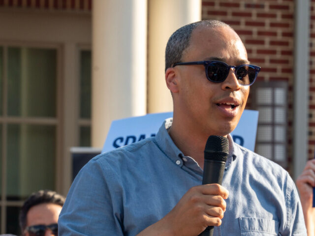 Jay Jones, who is running to become Virginia's attorney general in 2025, speaks to th