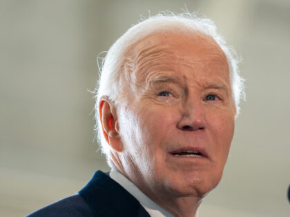 Former US President Joe Biden speaks during a farewell ceremony at Joint Base Andrews, Mar