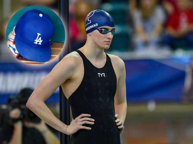 Lea Thomas Swims, Dogers Cap Rich von Biberstein/Icon Sportswire via Getty Images, Inset: Justin K. Aller/Getty Images