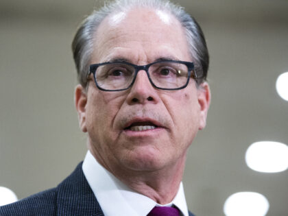 Senator Mike Braun, a Republican from Indiana, walks through the Senate subway at the U.S.