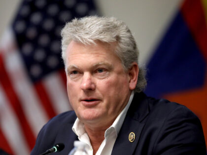 U.S. Congressman Mike Collins speaking with attendees at a field hearing hosted by the Wes
