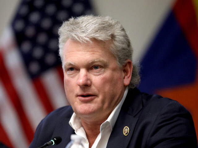 U.S. Congressman Mike Collins speaking with attendees at a field hearing hosted by the Wes