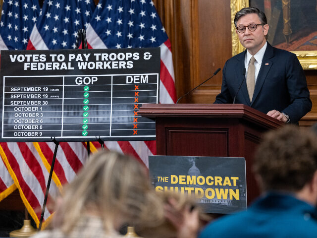Mike Johnson WASHINGTON DC, UNITED STATES - OCTOBER 13: Speaker Mike Johnson (R-LA) speaks during a pre