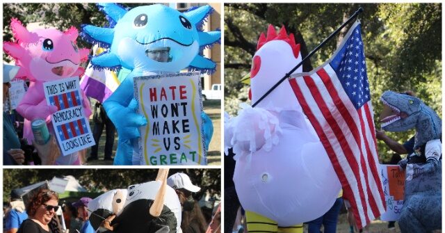 Inflatables Inspired by Portland Anti-ICE Protests Appear in Texas No-Kings Marches