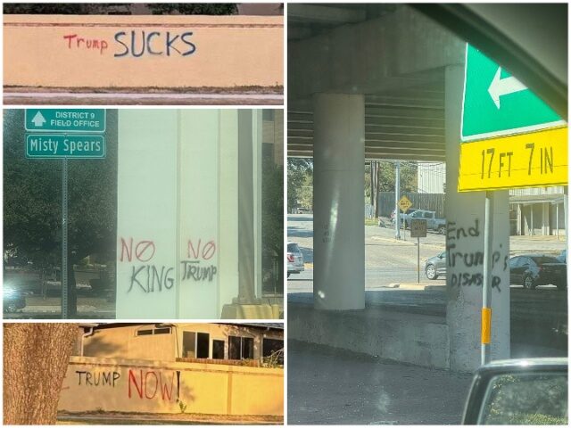 San Antonio Church, Neighborhoods Tagged with ‘No Kings’ Vandalism, Graffiti