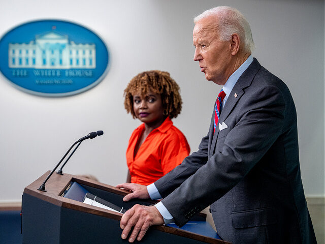 WASHINGTON, DC - OCTOBER 4: U.S. President Joe Biden, accompanied by White House press sec