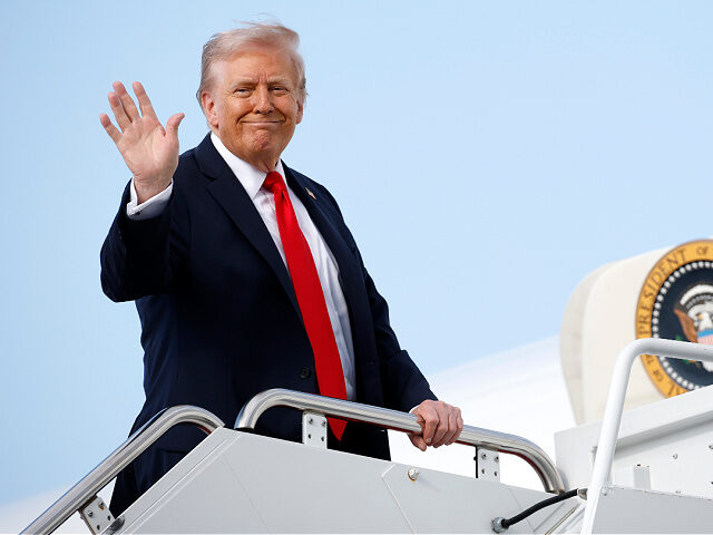 President-Donald-Trump-boards-Air-Force-One-9-25-getty JOINT BASE ANDREWS, MARYLAND - SEPTEMBER 11: U.S. President Donald Trump boards Air Force