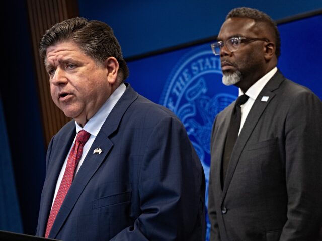 CHICAGO, ILLINOIS - SEPTEMBER 02: Illinois Governor JB Pritzker speaks to the press as Chi