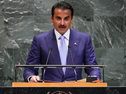 Emir of Qatar Sheikh Tamim bin Hamad Al Thani addresses the 80th session of the United Nat