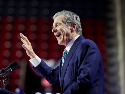Roy Cooper, governor of North Carolina, during a campaign event with US Vice President Kam