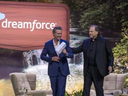 Salesforce CEO Marc Benioff and Gavin Newsom