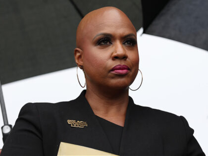 WASHINGTON, DC - SEPTEMBER 25: Rep. Ayanna Pressley (D-MA) listens during a news conferenc