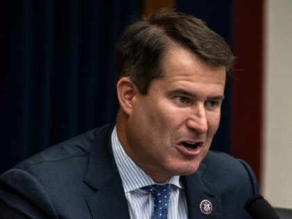 U.S. Rep. Seth Moulton (D-MA) speaks during a House Subcommittee on Railroads, Pipelines,
