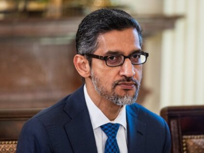 Sundar Pichai of Google looks glum