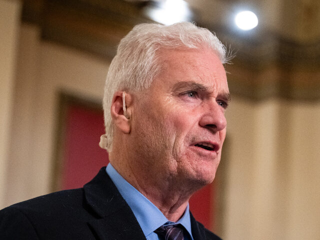 Representative Tom Emmer, a Republican from Minnesota, during a television interview at th