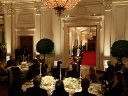 U.S. President Donald Trump speaks during the National Governors Association Evening Dinne