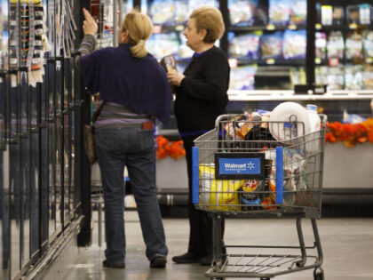 A customer views food items for sale at a Walmart Inc. store in Burbank, California, U.S.,