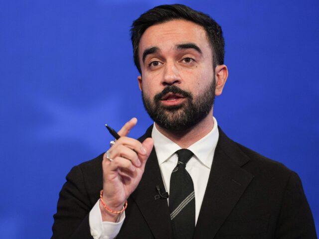 Democratic candidate Zohran Mamdani speaks during a mayoral debate, Thursday, Oct. 16, 202