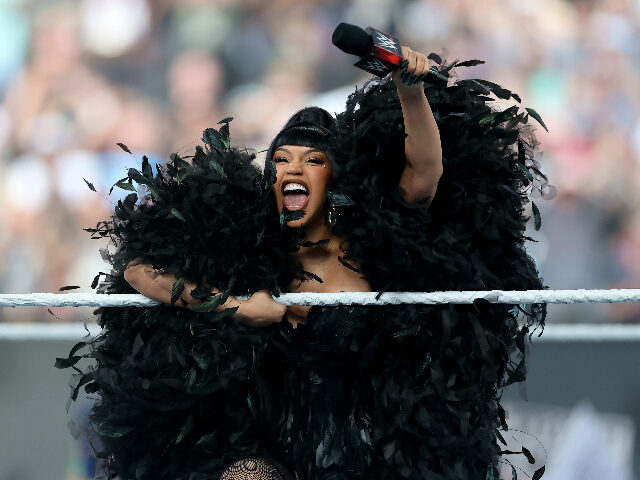 EAST RUTHERFORD, NEW JERSEY - AUGUST 02: Cardi B performs during the WWE 2025 SummerSlam a
