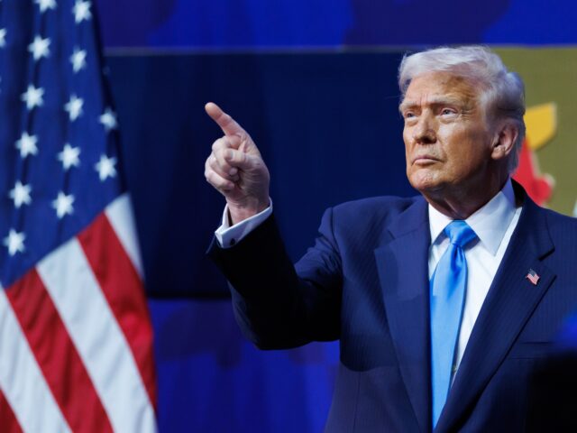US President Donald Trump during the APEC CEO Summit in Gyeongju, South Korea, on Wednesda