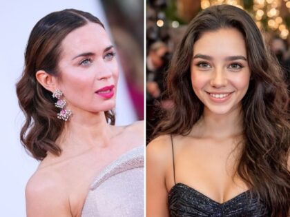 LEFT: Emily Blunt attends The Smashing Machine red carpet during the 82nd Venice Internati