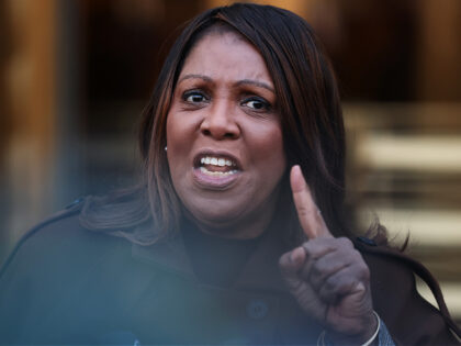 NEW YORK, NEW YORK - FEBRUARY 14: NY Attorney General Letitia James speaks during a press