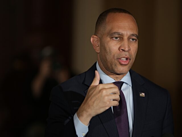 hakeem WASHINGTON, DC - OCTOBER 16: U.S. House Minority Leader Rep. Hakeem Jeffries (D-NY) briefs