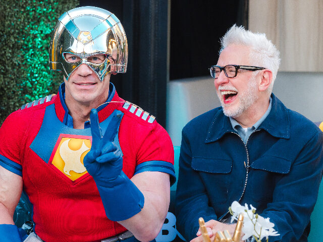 jamesgunnpeacemaker SAN DIEGO, CALIFORNIA - JULY 26: Actor John Cena and Director James Gunn attend the HBO Ma