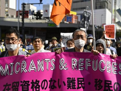 japan-migrants-refugees-demonstration-getty TOKYO, JAPAN - APRIL 16 : Citizens protest against the Amendment of Immigration Control Ac