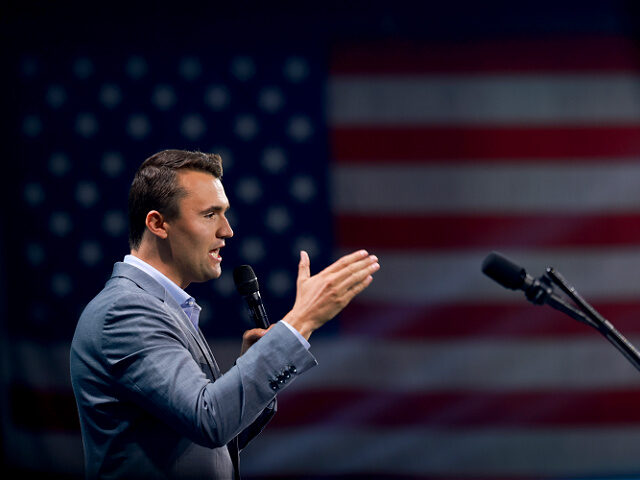WEST PALM BEACH, FLORIDA—JULY 26: Charlie Kirk, who founded Turning Point USA, speaks be