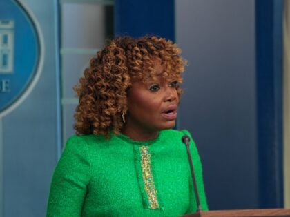 kjp-confused-getty White House Press Secretary Karine Jean-Pierre delivers her last press briefing of the Bid
