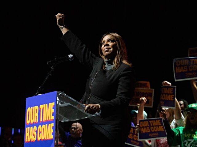 Letitia James, New York's attorney general, during a campaign rally with Zohran Mamdani, N