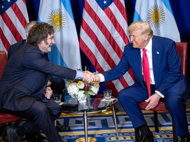 President Donald Trump meets with Argentina’s President Javier Milei at the Gaylord Nati
