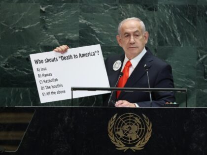 NEW YORK, NEW YORK - SEPTEMBER 26: Israeli Prime Minister Benjamin Netanyahu addresses wor