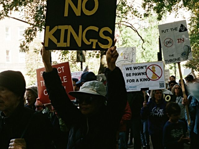 A man wearing an inflatable costume of President Donald Trump was allegedly attacked at a